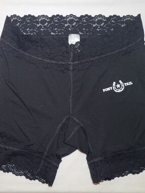 Pony Tail Women's Black Lace-Trim Padded Boyshorts